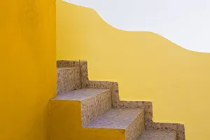 Stairway Prints: Greece, Santorini. Stairs and building shapes