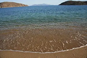 Sifnos Prints: Greece, Serifos. View from clear beach water leads to island of Sifnos in the distance