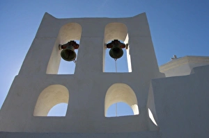Greek Orthodox Prints: Greece, Sifnos. Bell tower of a Greek Orthodox church