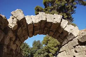 Olympics Prints: Greek Art. Sanctuary of Olympia. Entrance to Olympic stadium. Stone arch. III B. C