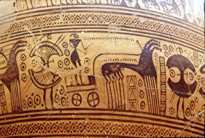 Images Dated 28th March 2005: Greek Geometric period vase- early Iron Age Period. c750 BC. Funeral procession