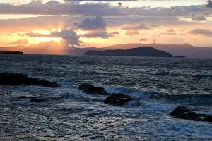 Images Dated 7th September 2007: Greek Island of Crete and old town of Chania and sunset along the Mediterranean Sea