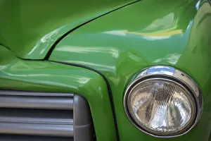 Prints of Detail of green classic American GMC truck in Trinidad, Cuba Caribbean Prints: Detail of green classic American GMC truck in Trinidad, Cuba