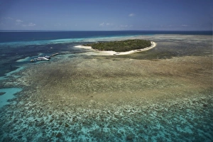 Green Island, Great Barrier Reef Marine Park, North Queensland, Australia - aerial