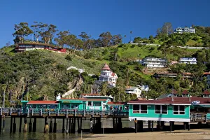 West Coast Prints: The Green Pier in Avalon Harbor on Catalina Island, California, USA