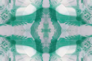 Kaleidoscope Prints: Green and white abstract