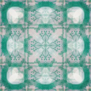 Kaleidoscope Prints: Green and white abstract