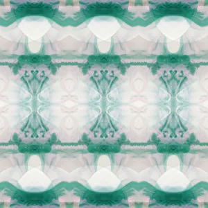 Kaleidoscope Prints: Green and white abstract