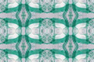 Kaleidoscope Prints: Green and white abstract