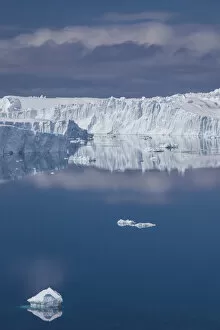 Greenland Collection: Greenland, Disko Bay, Ilulissat, elevated view of floating ice