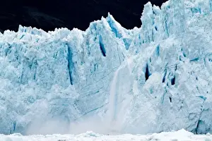 Images Dated 12th June 2010: Greenland, Ilulissat, Massive icebergs calving from collapsing Eqip Glacier into