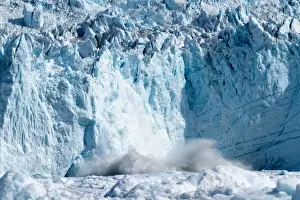 Day Light Prints: Greenland, Ilulissat, Massive icebergs calving from collapsing Eqip Glacier into