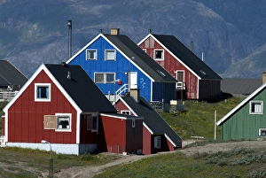 Narsaq Prints: Greenland, Narsaq. The colorful cottages of the town, Narsaq, Greenland