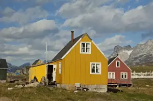 Cabin Prints: Greenland, Prince Christian Sound (aka Prins Christian Sund). Small remote fishing