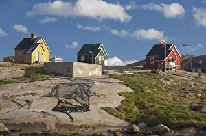 Images Dated 12th September 2010: Greenland, Prince Christian Sound (aka Prins Christian Sund). Small remote fishing