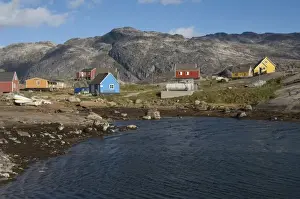 Greenland, Prince Christian Sound (aka Prins Christian Sund). Small remote fishing