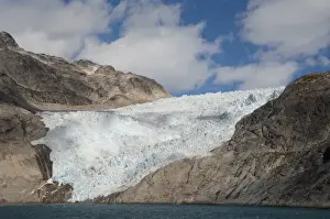 Images Dated 12th September 2010: Greenland, Prince Christian Sound (aka Prins Christian Sund). Remote receding glacier