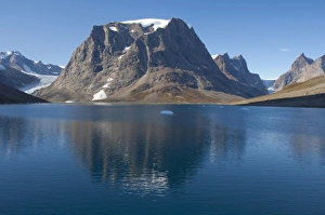 Images Dated 11th September 2010: Greenland, Southeast coast, Skjoldungen Fjord. Receding glacier in scenic fjord
