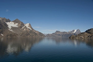 Images Dated 11th September 2010: Greenland, Southeast coast, Skjoldungen Fjord. Receding glacier