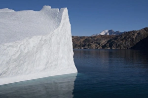 Images Dated 11th September 2010: Greenland, Southeast coast, Skjoldungen Fjord. Large iceberg floating in scenic fjord