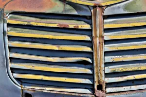 Grill of old truck detail in Sprague, Washington State