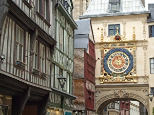 Normandy Prints: Gros Horloge, Rouen, Normandy, France