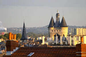 The Grosse Cloche (Great Bell) belfry part of the old city wall in Bordeaux at sunset