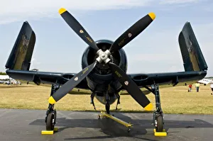 Oshkosh Prints: Grumman F8F Bearcat Navy Carrier Fighter on the ground