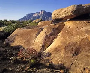 El Capitan Prints: Guadelupe Mountains NP. El Capitan Peak dominates the sculpted, arid landscape below