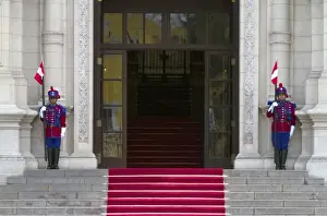 Lima Prints: Guards at the Government Palace of Peru (AKA House of Pizarro) located on the north