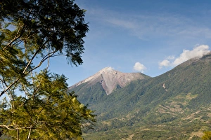 Antigua Prints: Guatemala, Antigua. Fuego Volcano outside Antigua, Guatemala