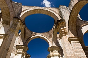 Mesoamerica Prints: Guatemala, Antigua. The Ruins of the Cathedral de Antigua. The Cathedral was almost