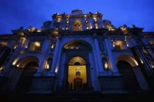 Guatemala, Antigua. San Jose Cathedral on the Central Plaza