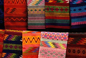 Images Dated 27th July 2006: Guatemala, Quiche Province, Chichicastenango. Traditional textiles