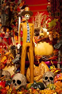 Guatemala, San Juan la Laguna. Day of the Dead (All Saints Day) characters in San Juan la Laguna