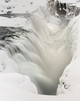 Gullfoss, one of the iconic waterfalls of Iceland during winter and one of the stops