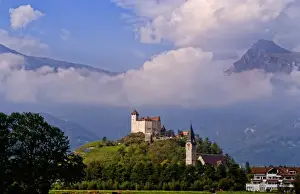 Gutenberg Castle on top of mountain in small remote country of Leichtenstein