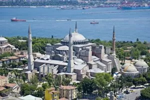 Images Dated 6th June 2006: Hagia Sophia church (mosque, museum), aerial, Istanbul - 2010 European Capital of