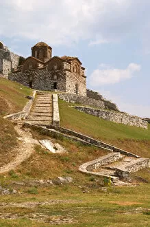 Images Dated 11th July 2006: The Hagia Triada Church. Winding steps leading up. Berat upper citadel old walled city