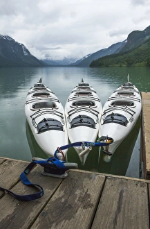 Haines Prints: Haines, Alaska. Chilkoot Lake-Kayaks at the Dock