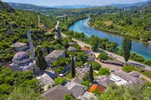 Mosque Prints: Hajji Alija Mosque overlooking the Neretva River, Pocitelj, Bosnia and Herzegovina