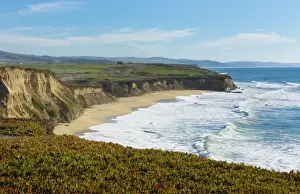 Images Dated 2029: Half Moon Bay California shore ocean cliffs off of the Ritz Golf Course with waves
