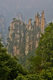 Hallelujah Mountains Prints: Hallelujah Mountains China, Wulingyuan District, Landscape and many peaks on display