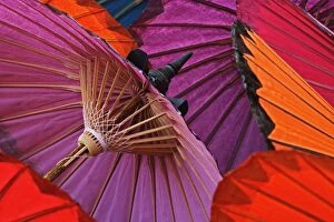 Images Dated 23rd February 2006: Hand made decorative umbrellas, Umbrella Making Center, Bo Sang, near Chiang Mai