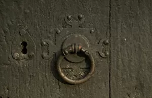 Images Dated 17th December 2003: handle and lock on lom Stave Church lom norway from 1200AD