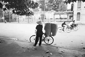 Ha Noi Prints: Hanoi Vietnam, Bicyle Delivery Woman (NR)
