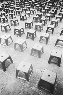 Plastic Prints: Hanoi Vietnam, Plastic Stools at the Temple of Literature