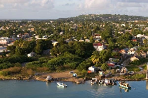 The harbor in St. Johns, Antigua, capital of the British Leeward Islands