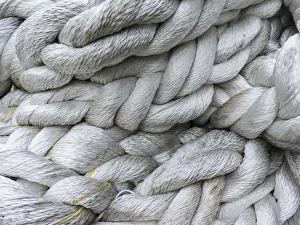 Rope Prints: The harbour of the small town Fuglafjordur, factory producing ropes and lines for trawlers