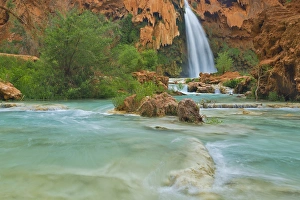 Havasu Falls on the Havasupai Reservation in Arizona, USA
